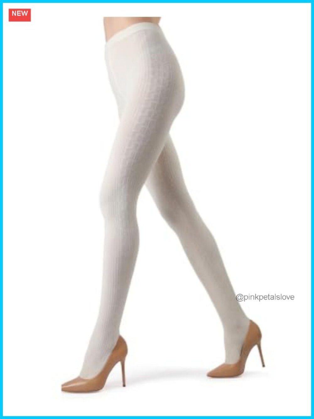 Cable Knit Sweater Tights Warm Opaque Winter Poly Cotton Blend